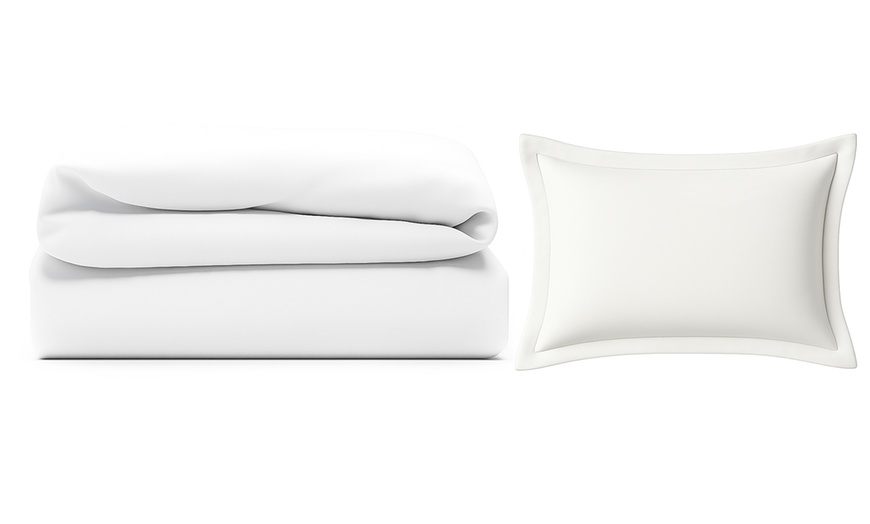 Image 10: Parure de lit blanc en polyester Sampur