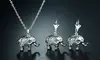 Sevil High Polish Filigree Elephant Earrings & Necklace Set
