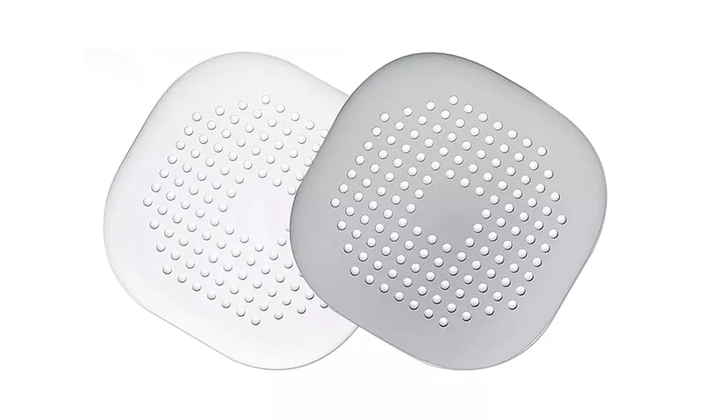 2 Pack Drain Hair Catcher Square Hair Drain Cover with Suction Cup