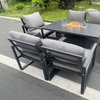 Image 2: 6-Seater Aluminum Firepit Dining Set