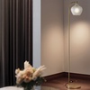 Image 1: Living And Home Gold Floor Lamp, Frosted Glass Shade, 150cm Height