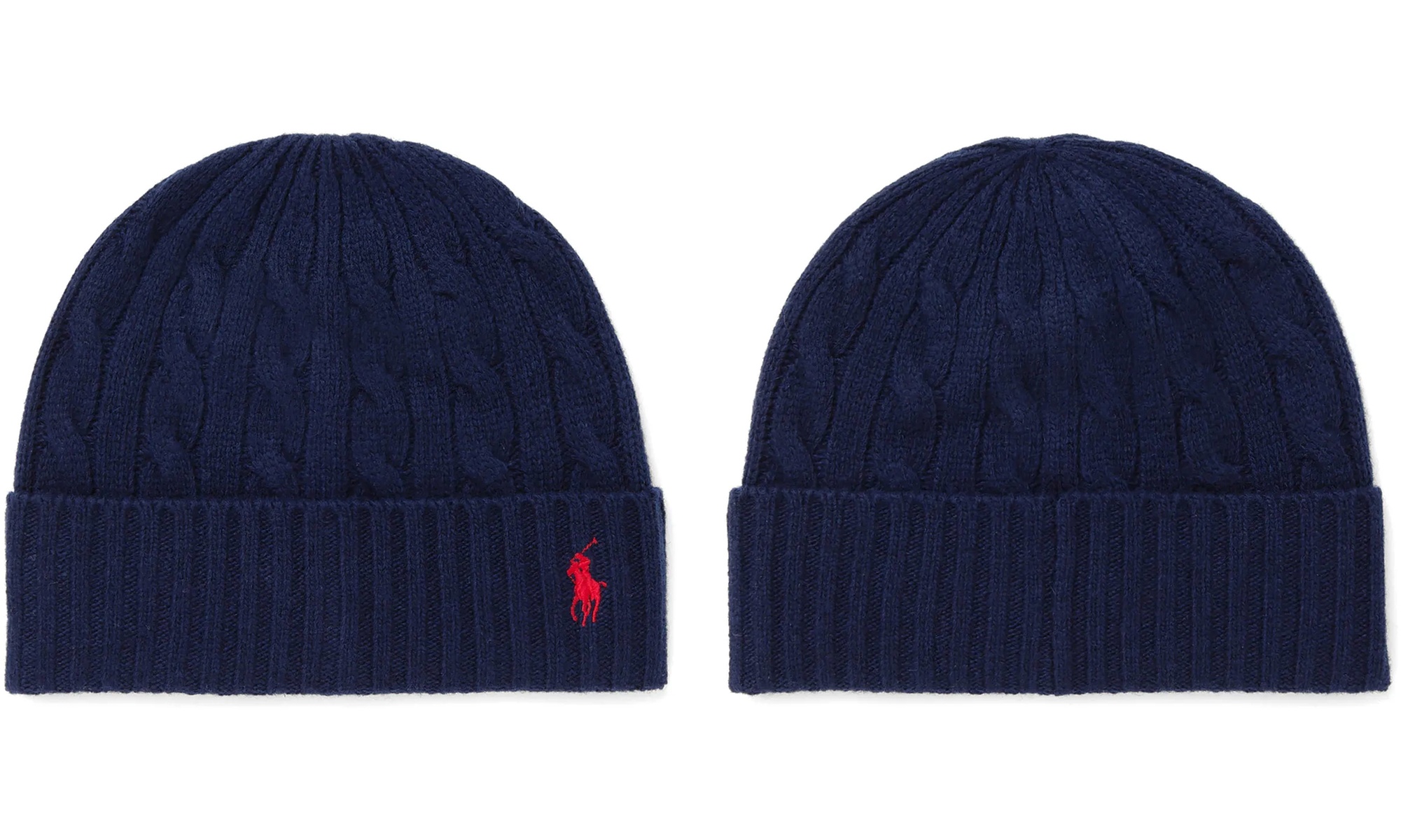 Gorro de lana con diseño trenzado en azul marino, de Polo Ralph Lauren