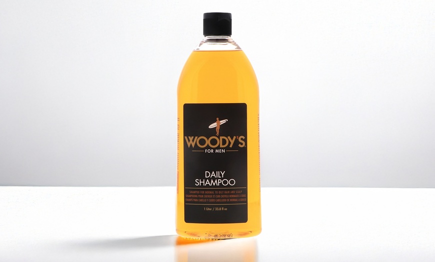 Image 1: One or Two Woody's Daily Shampoo for Men 33.8 Fl. Oz.