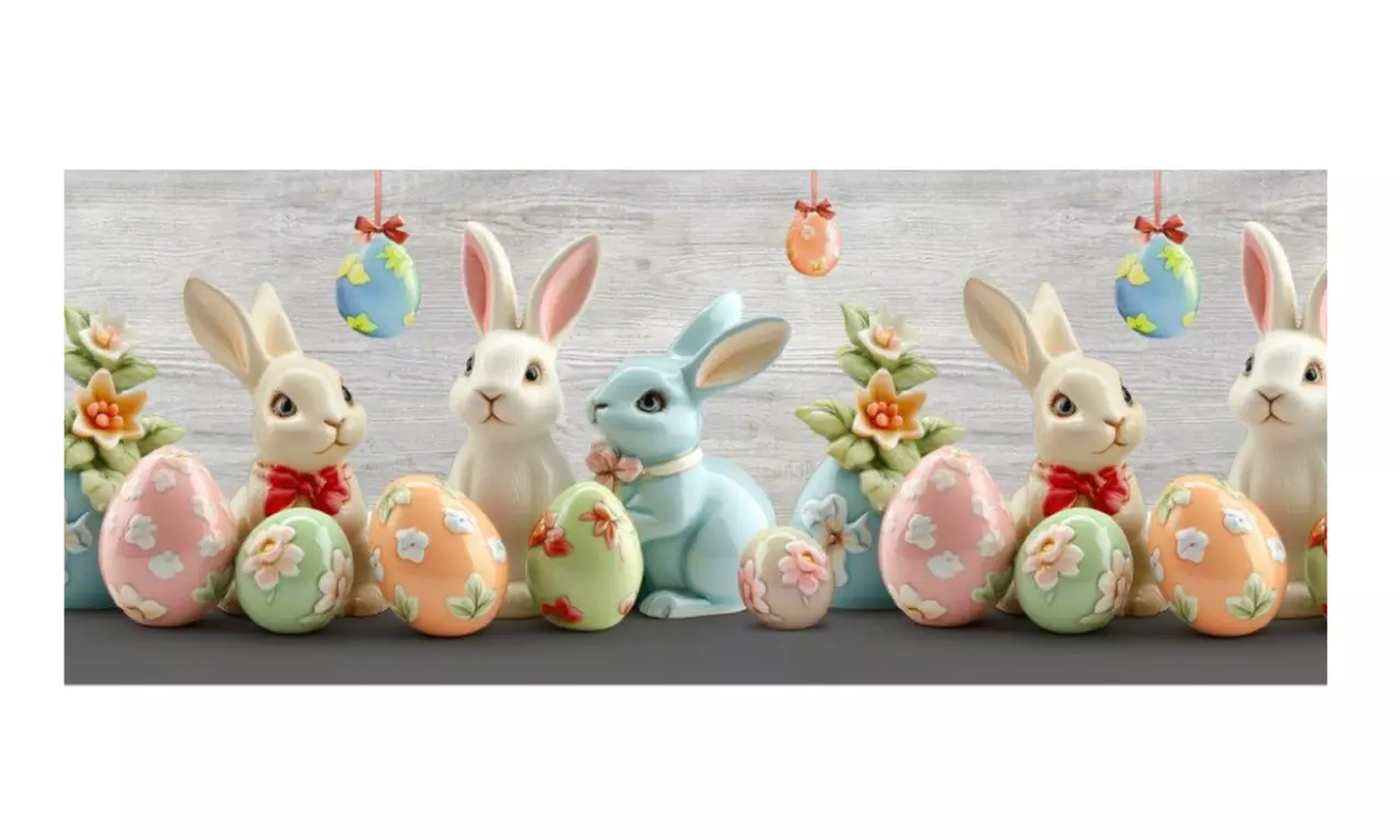 Passatoie digitali a taglio in cotone con fantasie pasquali