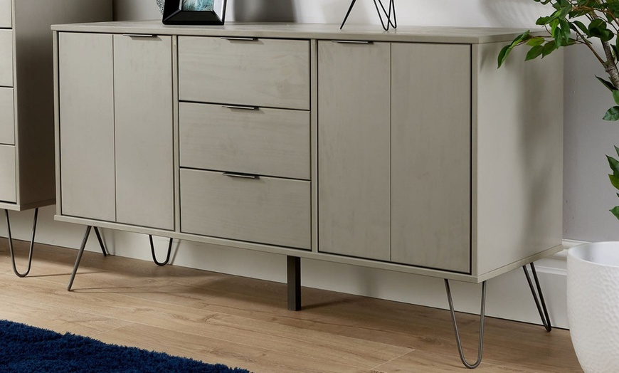 Image 9: Furniture Dealz Acadia 3 Drawer Sideboard Storage Unit