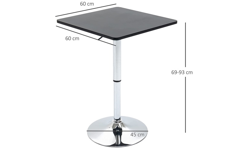 Image 6: HomCom Adjustable Bar Table