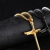 Image 1: Stainless Steel Nail Cross Pendant Necklace with 24 Inch Chain