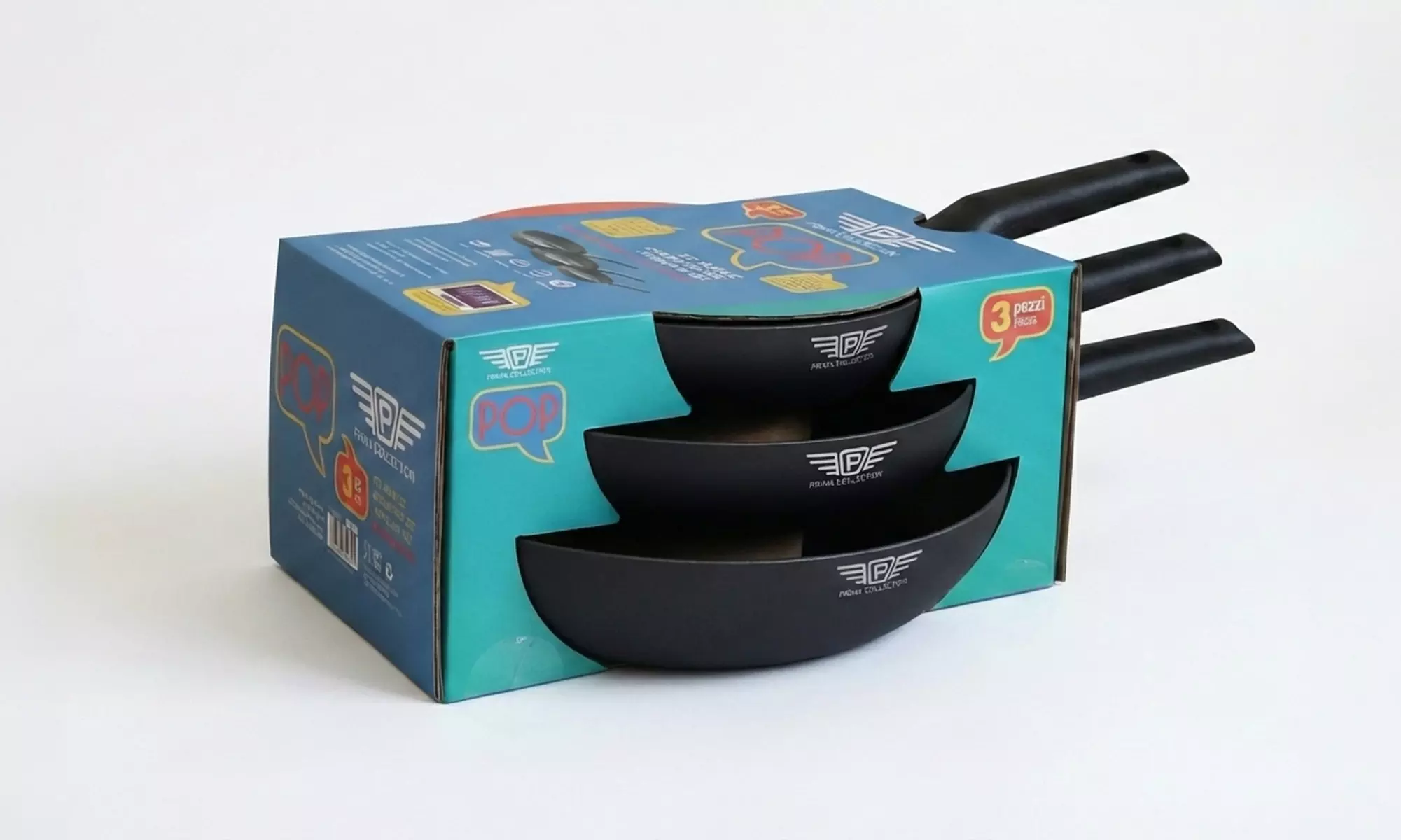 Tris di padelle antiaderenti in alluminio forgiato Pintinox