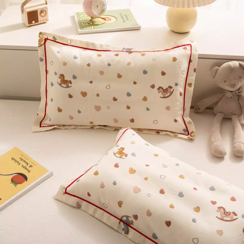 Breathable Pure Cotton Kids Pillowcase Pair
