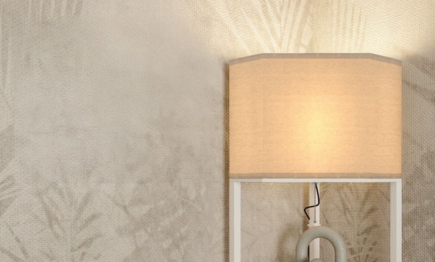 Image 22: HOMCOM Corner Floor Lamp with Shelves