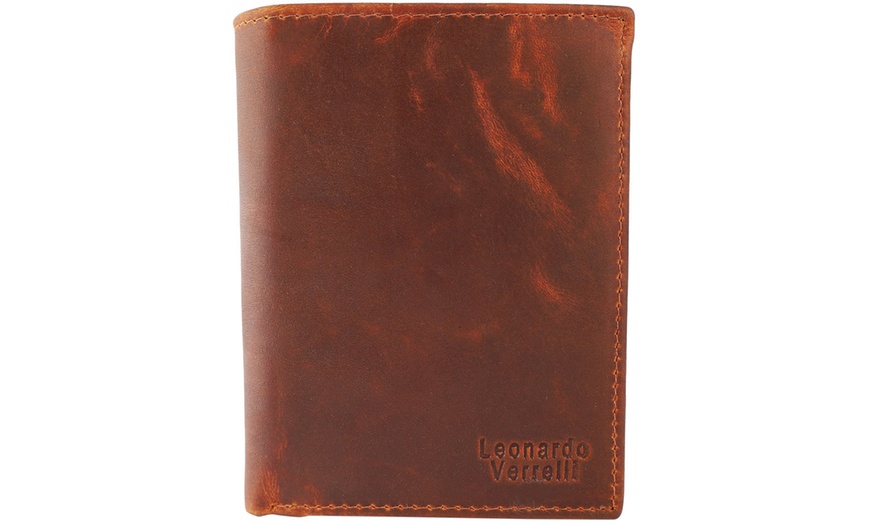 Image 3: Leonardo Verrelli Herren-Geldbörse aus Echtleder mit RFID-Schutz