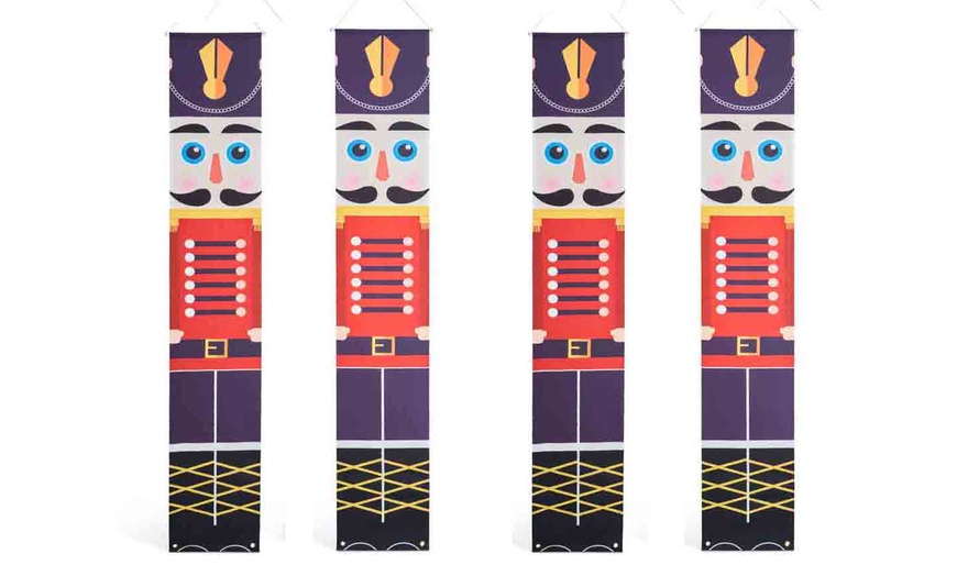 Image 3: Two- or Four-Piece Christmas Nutcracker-Themed Door Banner Set