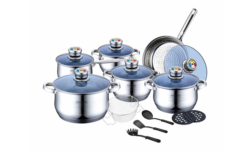 Image 14: 16- of 18-delige pannenset en toebehoren
