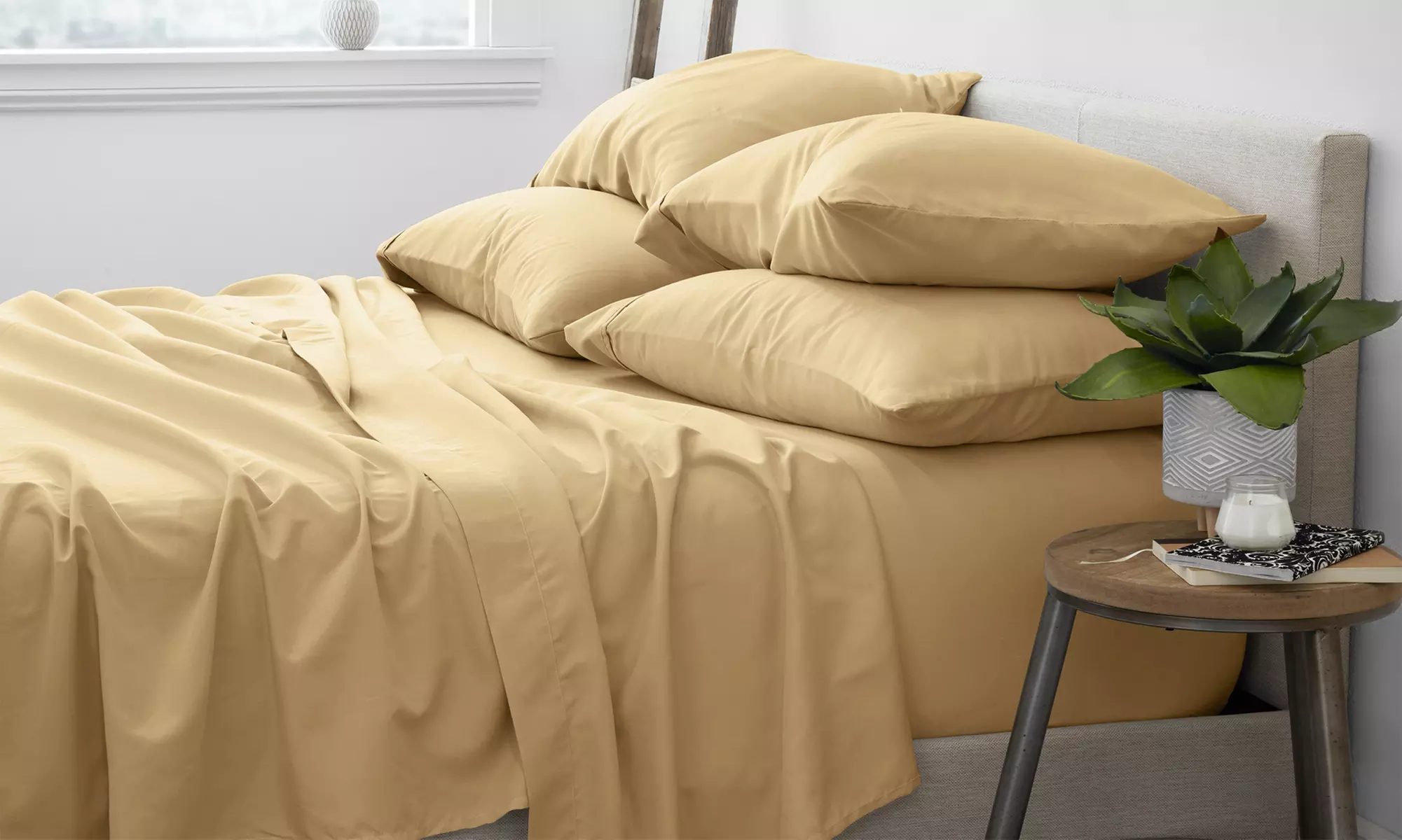 Merit Linens 6-Piece Luxury Wrinkle Free Hotel Bed Sheet Set