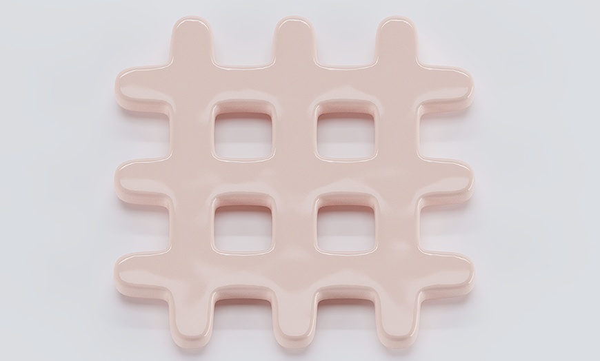 Image 5: Lot de 4 dessous de verre "ALI" en céramique quadrillée