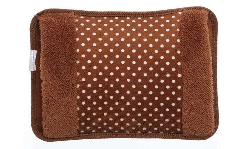 Image 10: Bolsa de agua caliente eléctrica y recargable con tacto aterciopelado