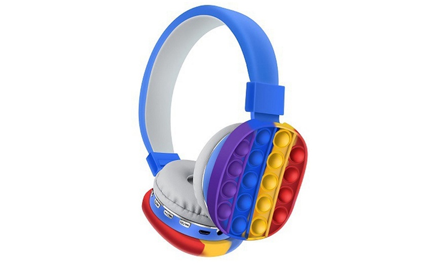 Image 2: Wireless Push Pop Fidget Headphones