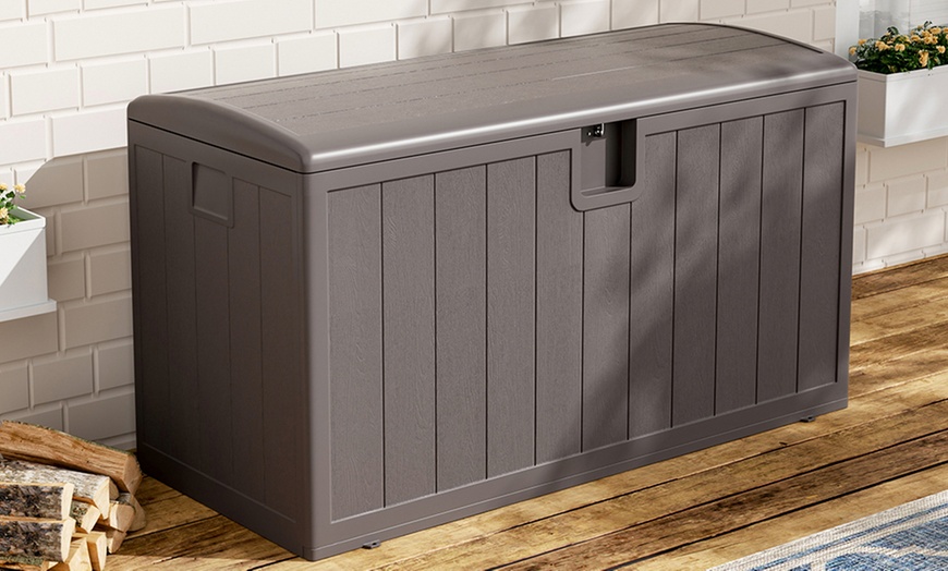 Image 11: HDPE Heavy-Duty Water-Resistant Rattan-Effect Deck Box