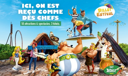 1 entrée adulte ou enfant au Parc Astérix (week-end inclus) : valable du 7 juillet 2025 au 3 août 2025