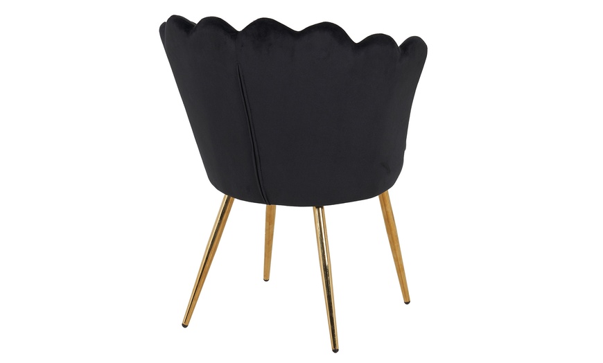 Image 45: Fluwelen schelp fauteuil