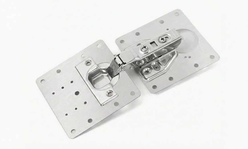 Image 9: 10-Pack Cabinet Hinge Repair Plate Kit - Stainless Steel Heavy Duty Fix for Kitchen & Wardrobe Doors with Screws