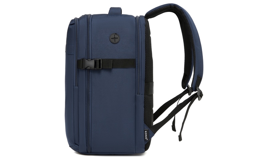 Image 4: Kono 20L Cabin Backpack with Red Trim for 15.6” Laptop Travel Daypack