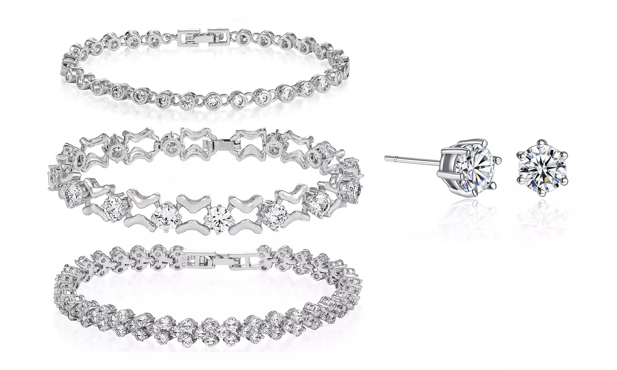 Bracelets et boucles d'oreilles à base de zircon cubique - Primary Image