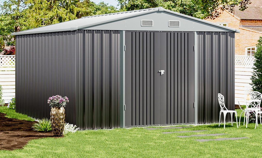 Image 1: Galvanised Metal Storage Shed