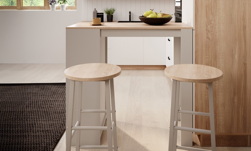 Image 14: Table haute Kyra de 110 cm avec ou sans tabouret