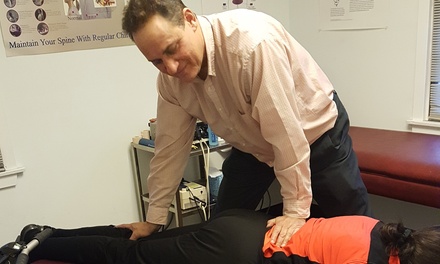 Consultation with exam and treatment. Treatment includes (if indicated) stretching, soft tissue massage and adjustment. - Georgetown Chiropractic