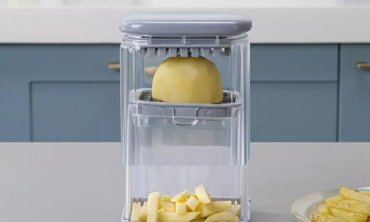 Press-Type Vegetable Chopper with Four Interchangeable Blades