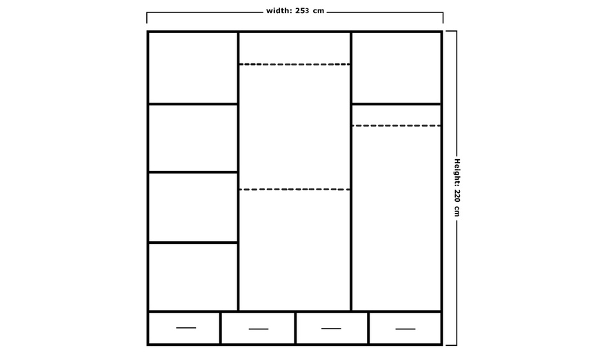 Image 18: Sweden Modern High Gloss Wardrobe with Drawers