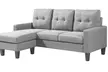 Reversible Velvet L-Shaped Sectional Sofa with Ottoman Corner Couch - Image 5