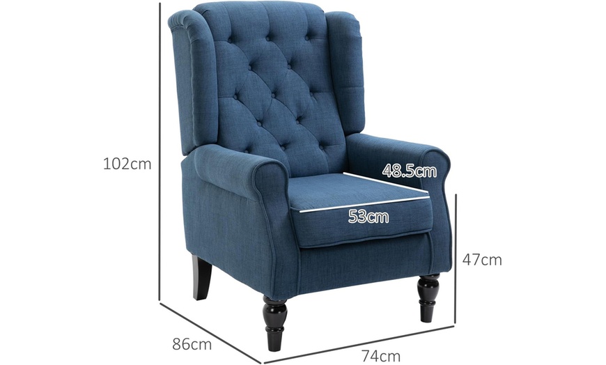 Image 12: HomCom High Back Armchair in choice of colours