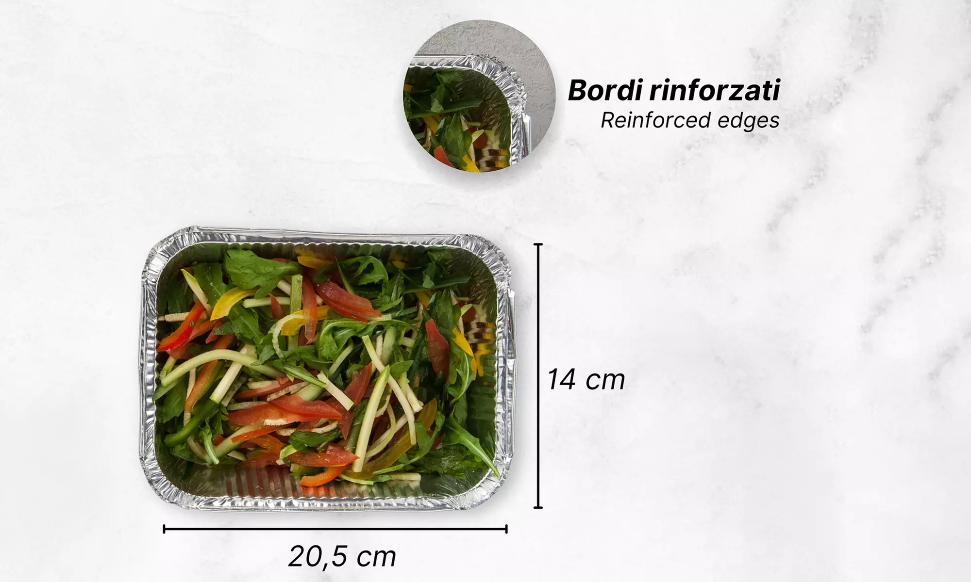 Fino a 192 contenitori in alluminio per alimenti