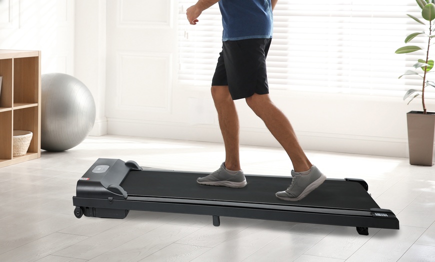 Image 5: Electric Walking Pad Treadmill with Adjustable Speeds and LCD Display