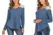 Lilly Posh Women's Long-Sleeve Lace Shoulder Waffle Top. Plus Sizes Available. - Image 5