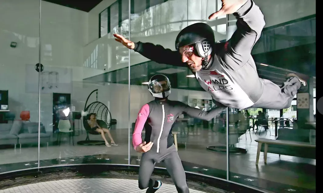 Session chute libre indoor (2 x 1 min) avec Flight up et photos/vidéos