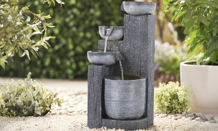 Image 9: Outdoor Multi-Tier Ceramic LED Fountain Water Feature