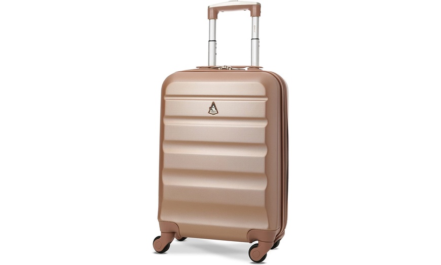 Image 4: Aerolite 4 Wheel Hard Shell Cabin Luggage Suitcase