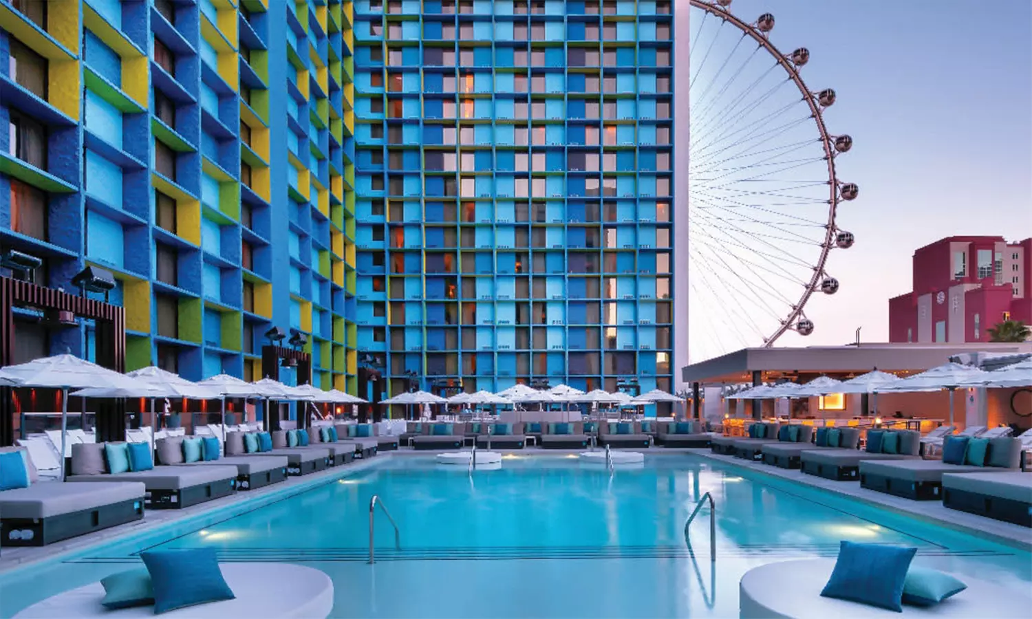 Influence, Pool Experience – 21+ Cabanas & Daybeds with a View at The LINQ 