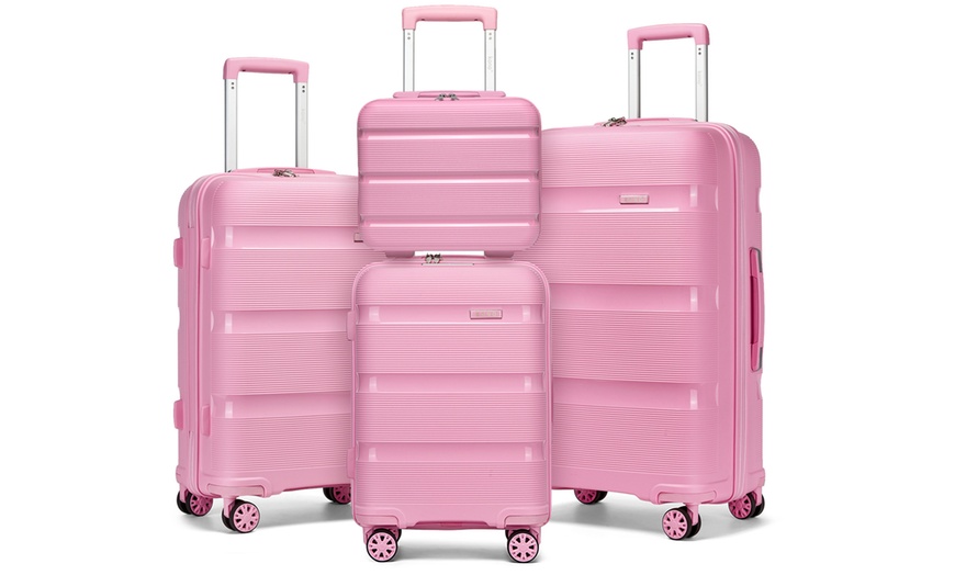 Image 10: KONO One or Four Piece Colorful PP Hard Shell Suitcase With TSA Lock