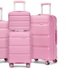Image 10: KONO One or Four Piece Colorful PP Hard Shell Suitcase With TSA Lock