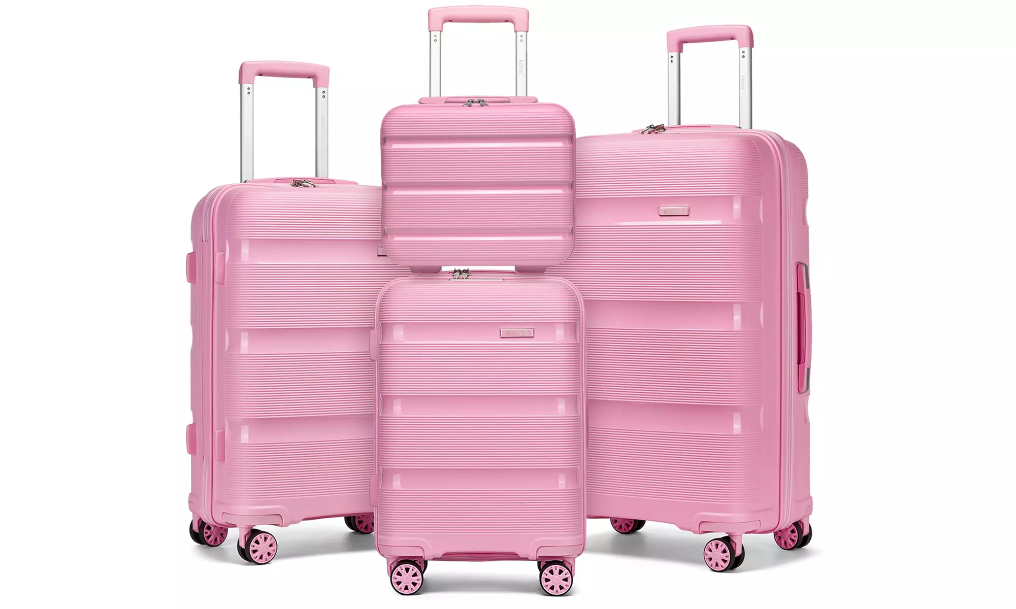 KONO One or Four Piece Colorful PP Hard Shell Suitcase With TSA Lock