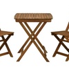 Image 2: 3-Piece Acacia Wood Folding Garden Bistro Set
