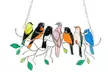 Multicolor Birds On A Wire High Stained Suncatcher Window Panel Home Decor - Second Medium