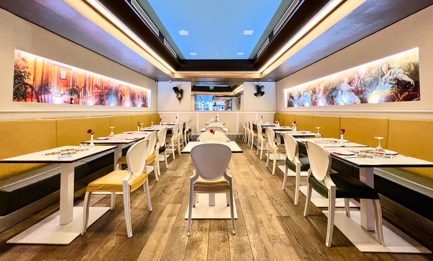 Image 1:  Two-Course Meal with Rice and Wine/Beer or Soft Drink For Up to 4 