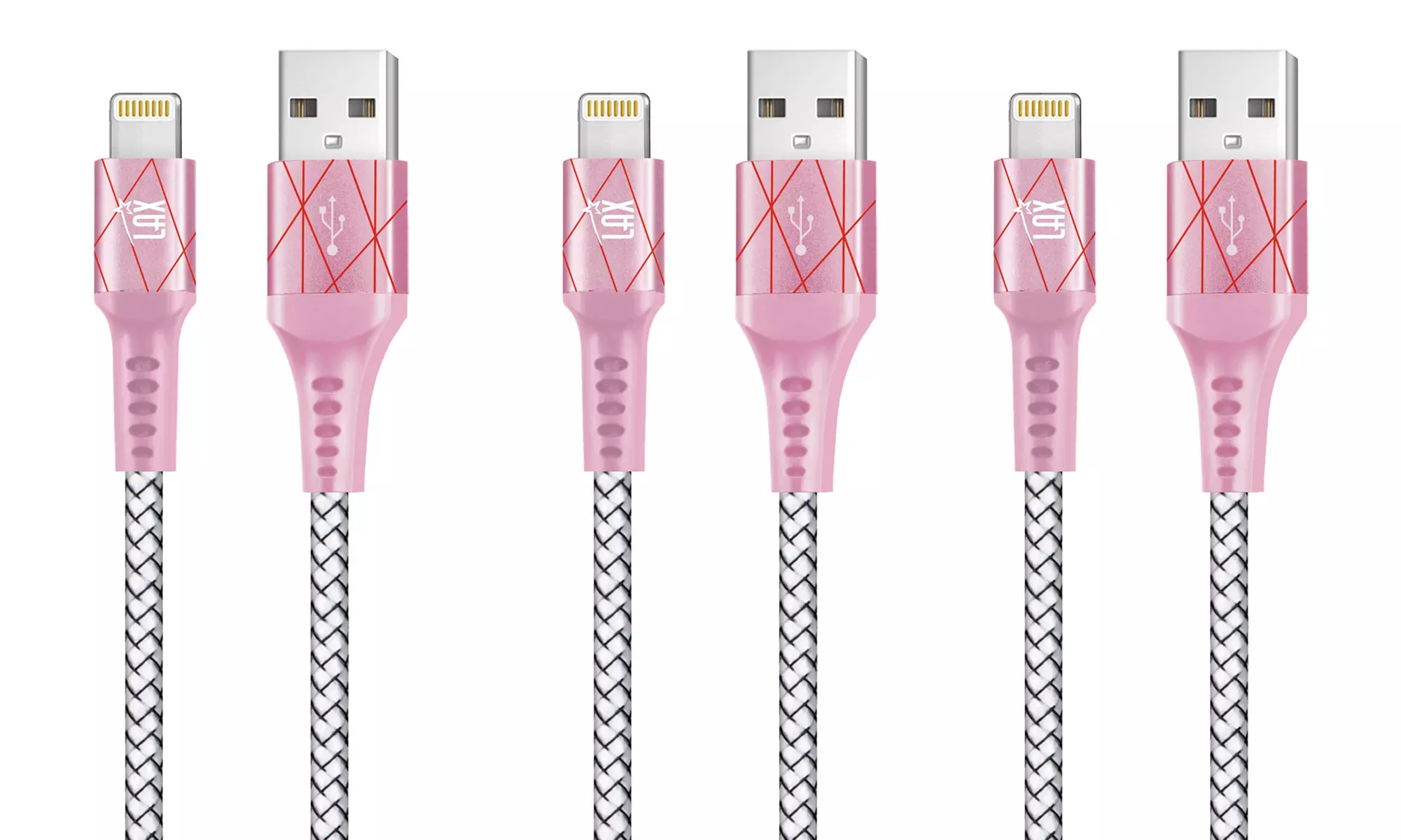 LAX Apple-Certified Braided Lightning Cable for iPhone & iPad (4ft or 6ft)