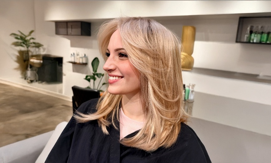 Image 3: Enhance Your Hair with Wash, Blowout, Haircut, & Highlights