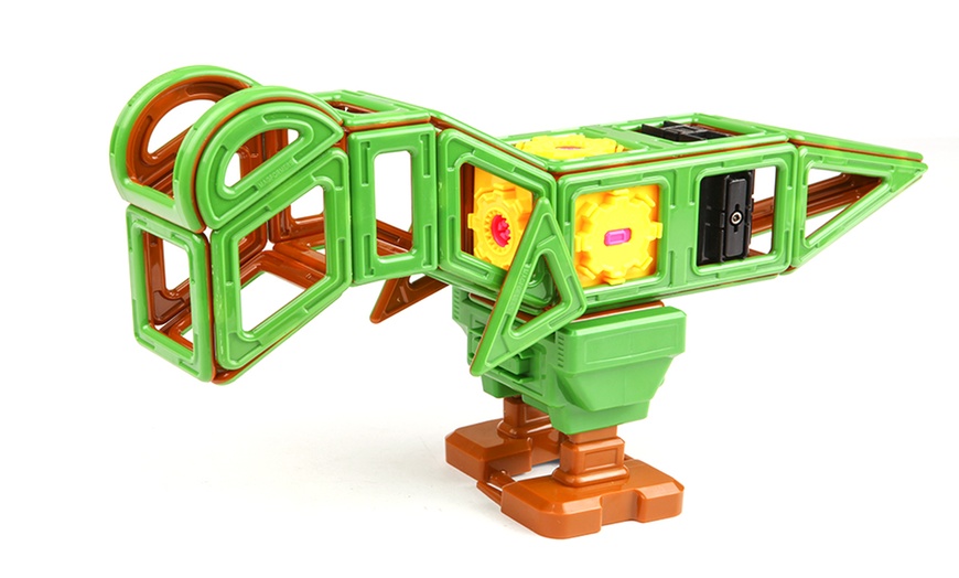 Image 3: Magformers 81-piece Dinosaur Set